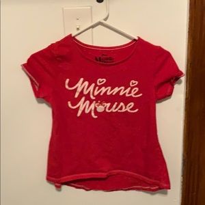 Red Minnie Mouse T-shirt girl’s size large 10/12